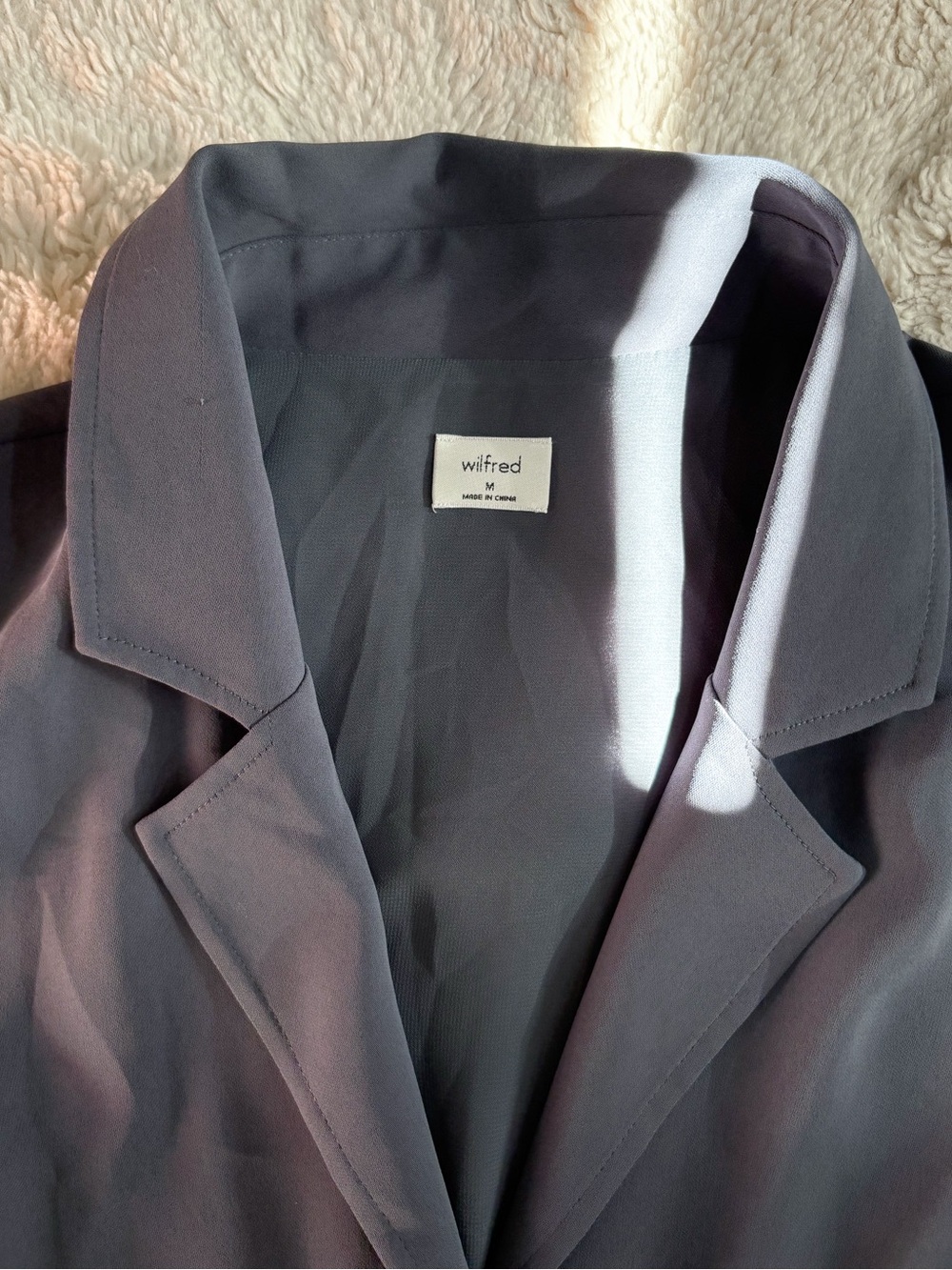Aritzia Wilfred Shirt Dress Vintage Navy Midi Button Front Size M - Picture 8 of 11